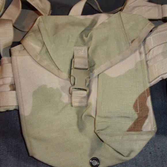 DCU DESERT CAMO FLC LBE LBV LOAD BEARING VEST w/COMBAT TACTICAL POUCHES EC 1241 - Picture 11 of 12